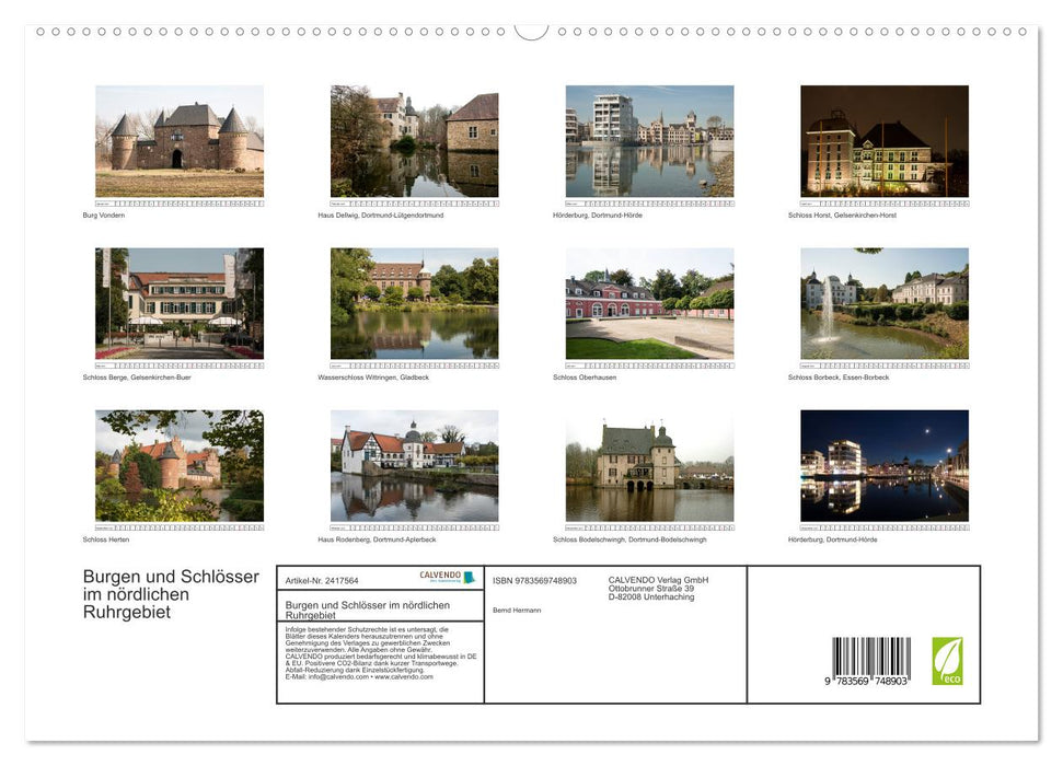 Burgen und Schlösser im nördlichen Ruhrgebiet (CALVENDO Premium Wandkalender 2027)