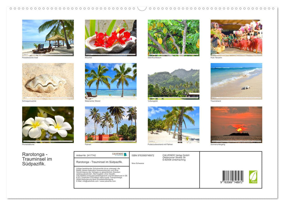 Rarotonga - Trauminsel im Südpazifik. (CALVENDO Premium Wandkalender 2027)
