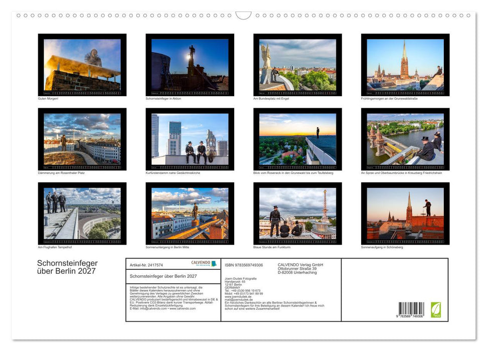 Schornsteinfeger über Berlin 2027 (CALVENDO Wandkalender 2027)