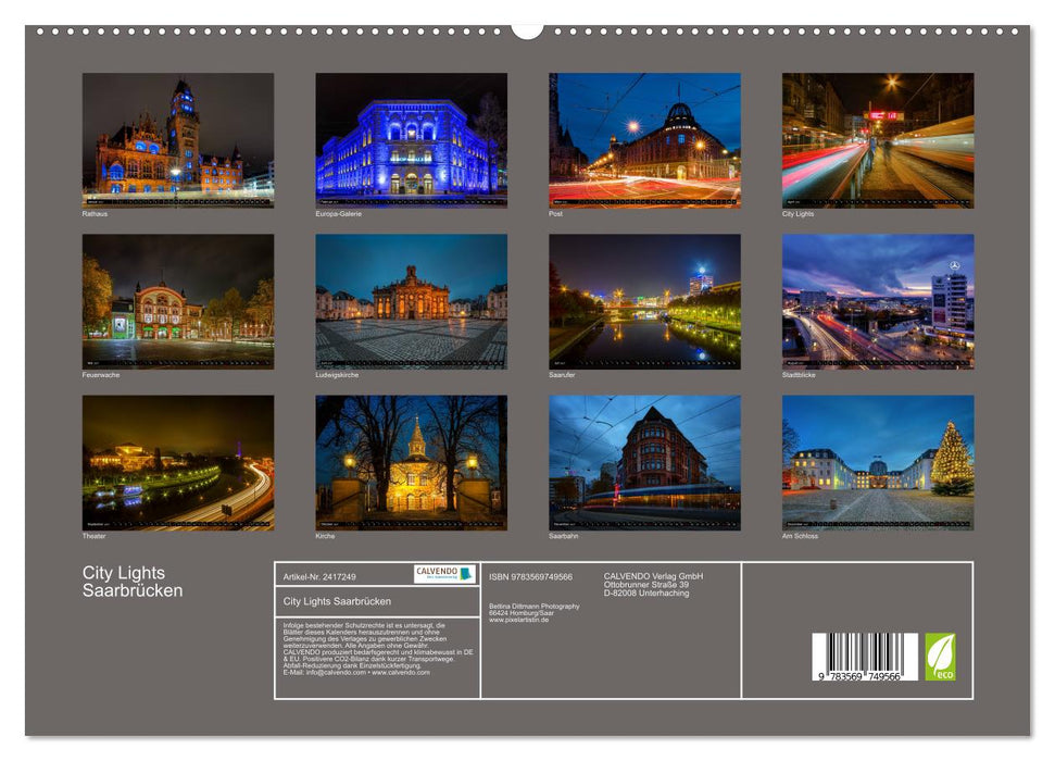 City Lights Saarbrücken (CALVENDO Premium Wandkalender 2027)