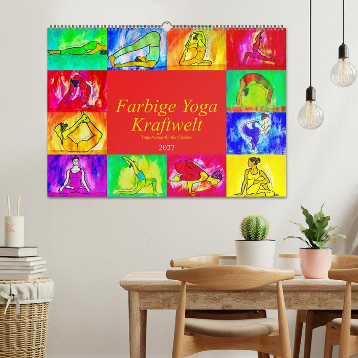 Farbige Yoga Kraftwelt - Yoga Asanas für die Chakren (CALVENDO Wandkalender 2027)