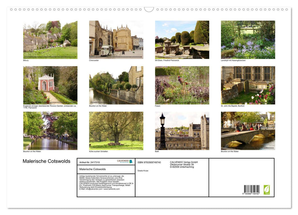 Malerische Cotswolds (CALVENDO Wandkalender 2027)