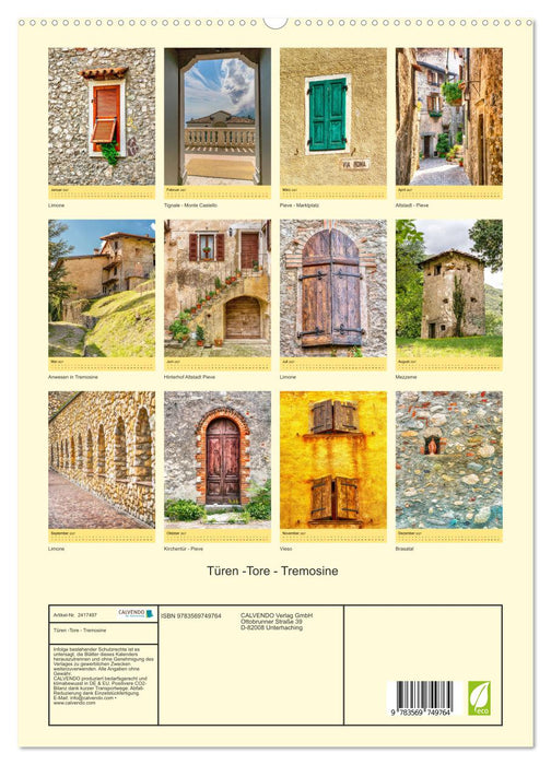 Türen -Tore - Tremosine (CALVENDO Premium Wandkalender 2027)