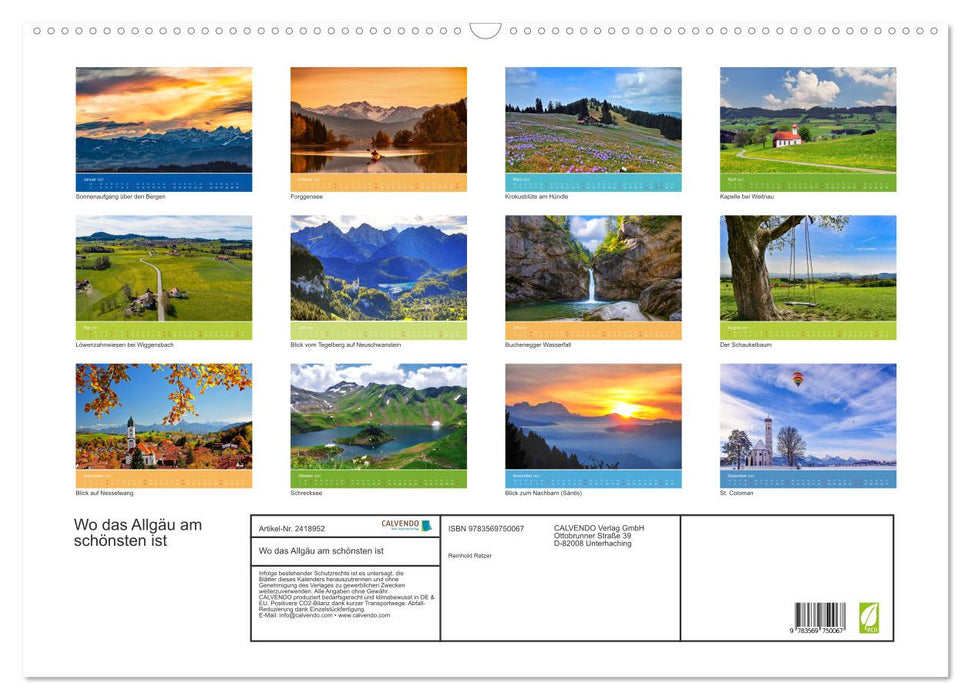 Wo das Allgäu am schönsten ist (CALVENDO Wandkalender 2027)