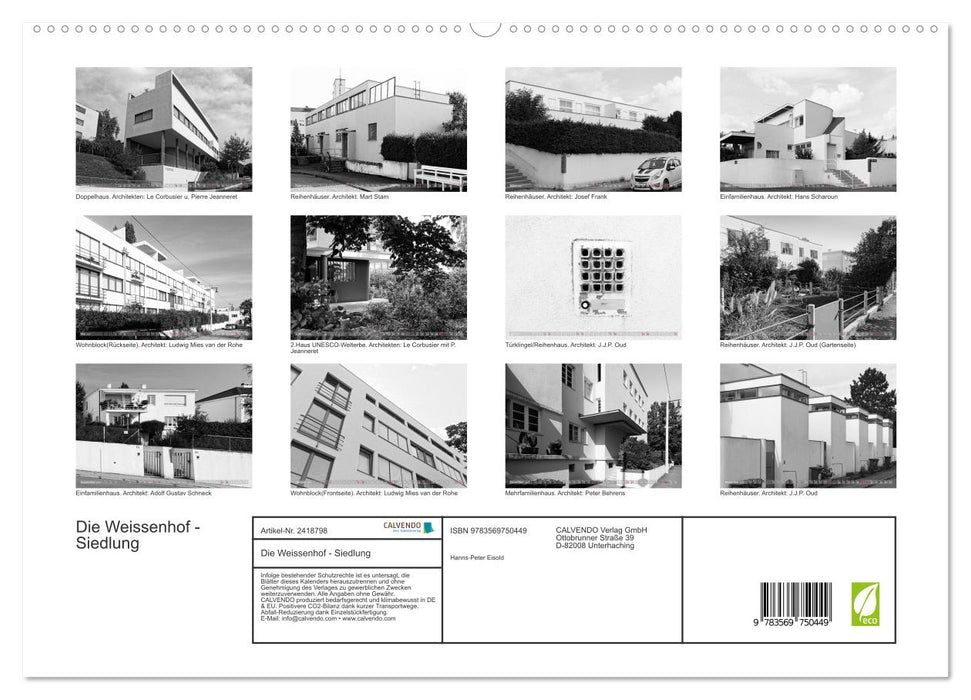 Die Weissenhof - Siedlung (CALVENDO Premium Wandkalender 2027)