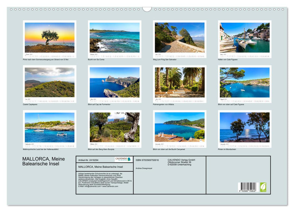 MALLORCA, Meine Balearische Insel (CALVENDO Wandkalender 2027)