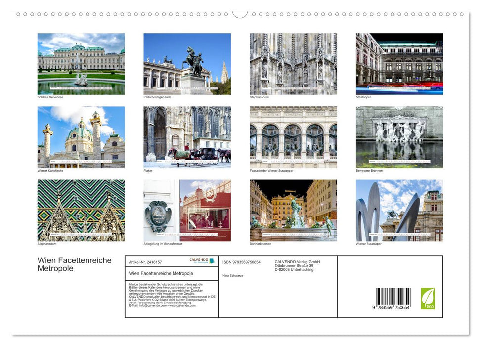 Wien Facettenreiche Metropole (CALVENDO Premium Wandkalender 2027)