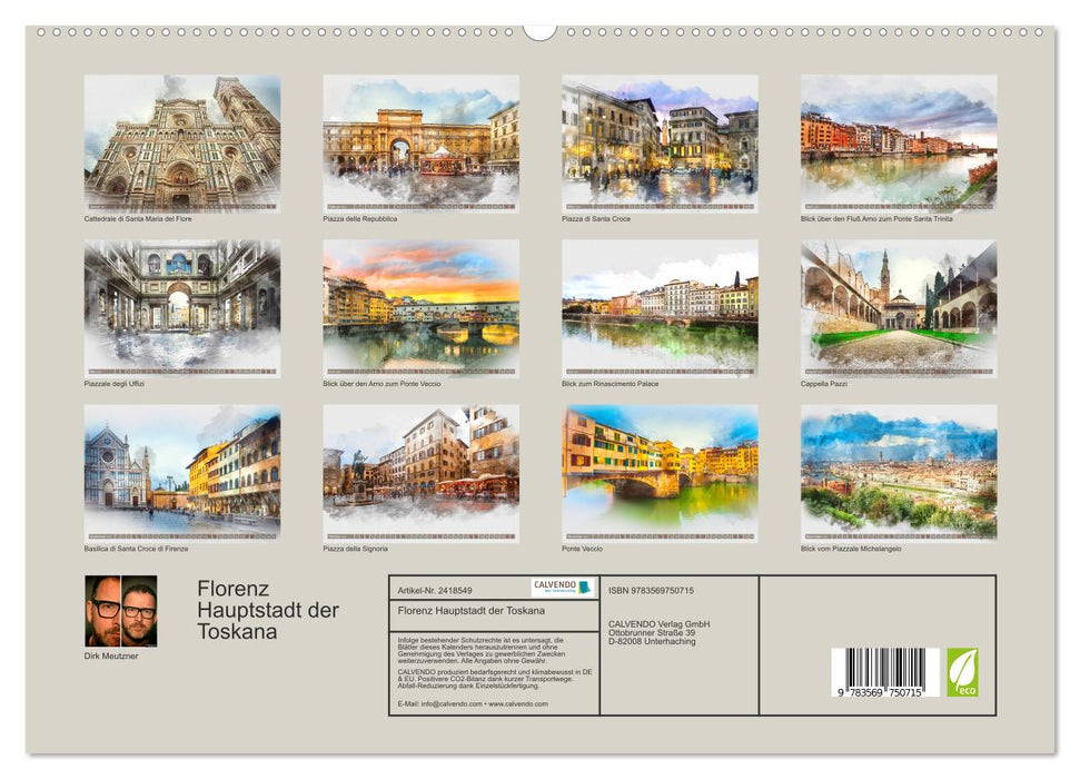 Florenz Hauptstadt der Toskana (CALVENDO Premium Wandkalender 2027)