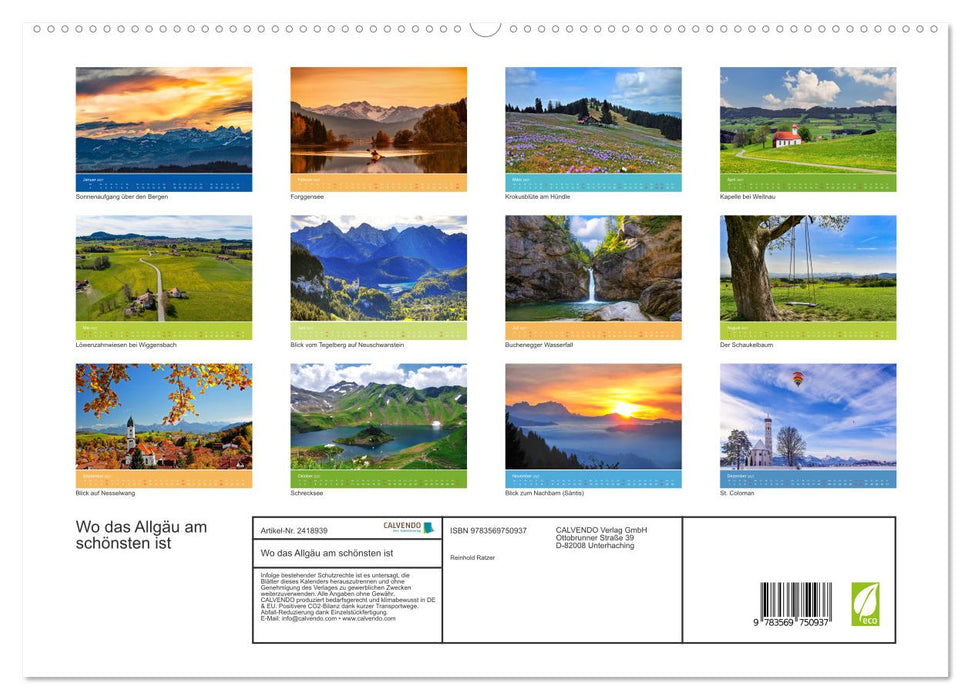 Wo das Allgäu am schönsten ist (CALVENDO Premium Wandkalender 2027)