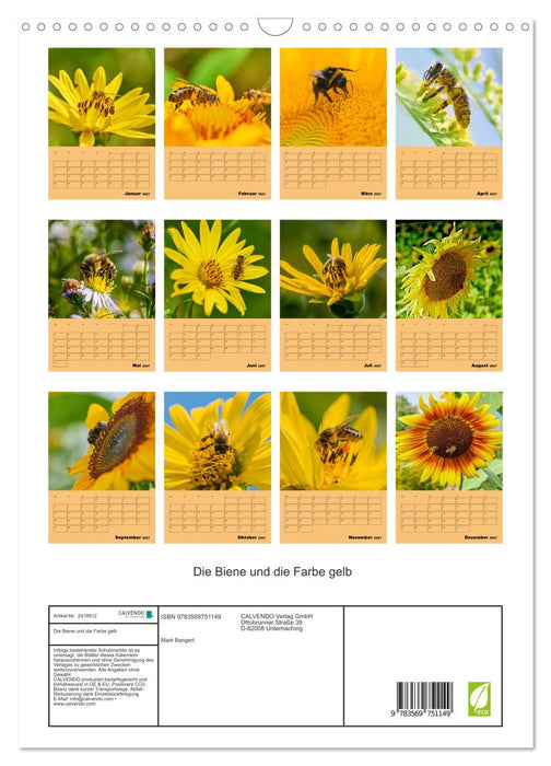 Die Biene und die Farbe gelb (CALVENDO Wandkalender 2027)