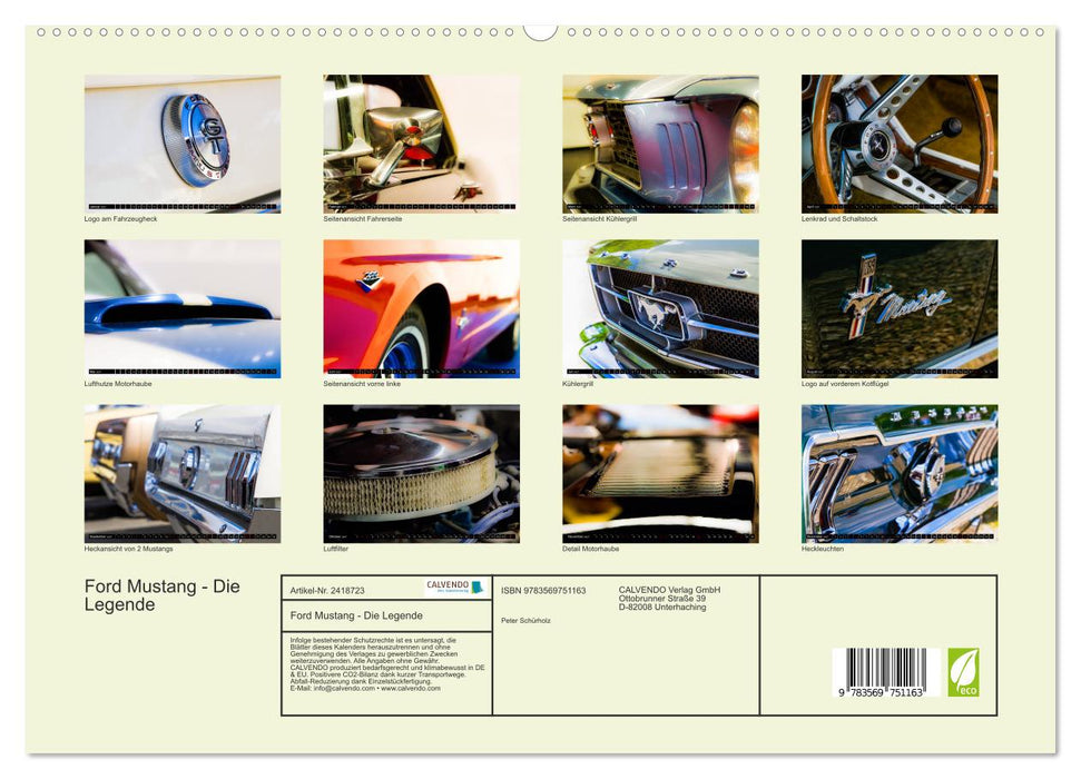 Ford Mustang - Die Legende (CALVENDO Premium Wandkalender 2027)