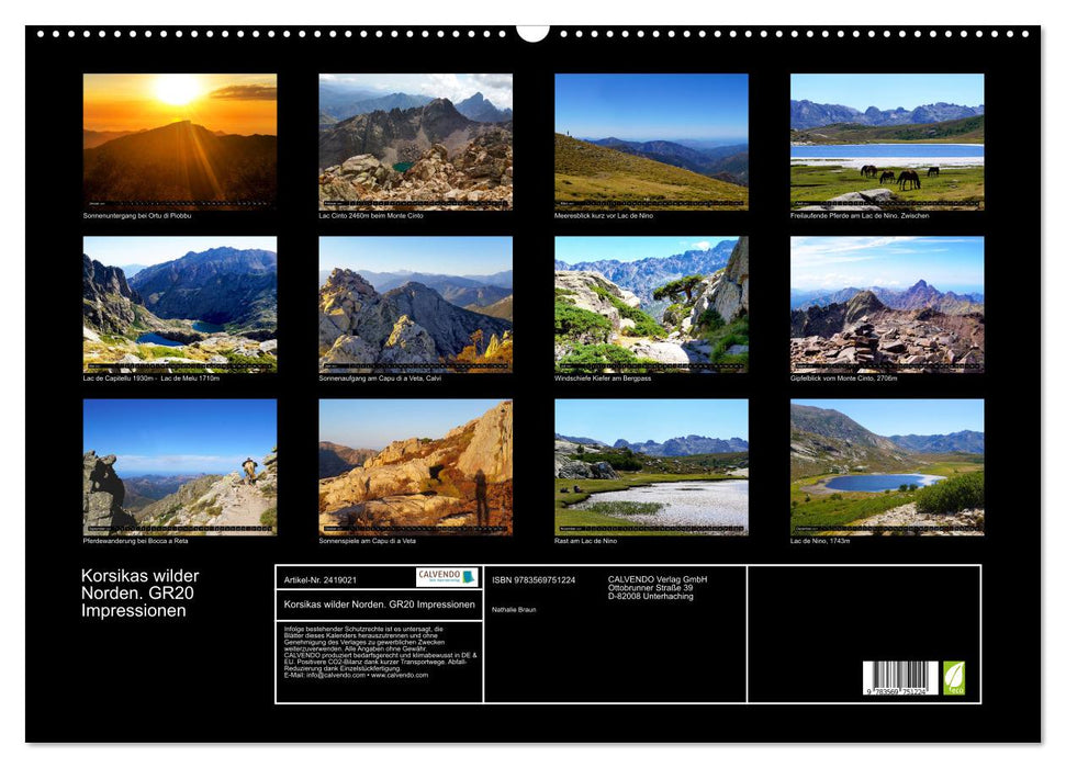Korsikas wilder Norden. GR20 Impressionen (CALVENDO Wandkalender 2027)