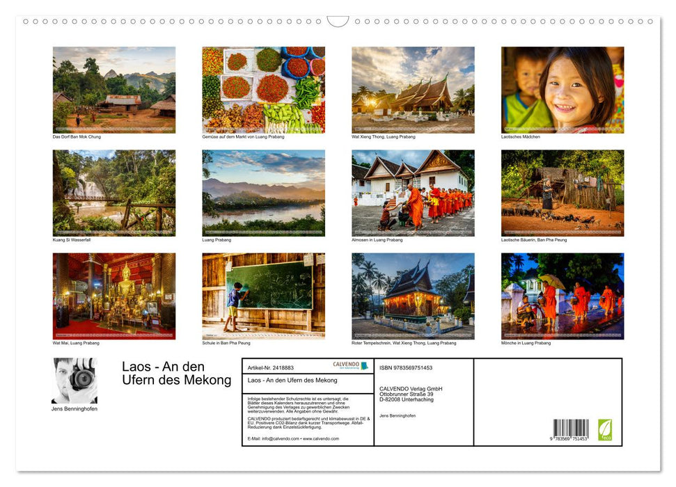 Laos - An den Ufern des Mekong (CALVENDO Wandkalender 2027)