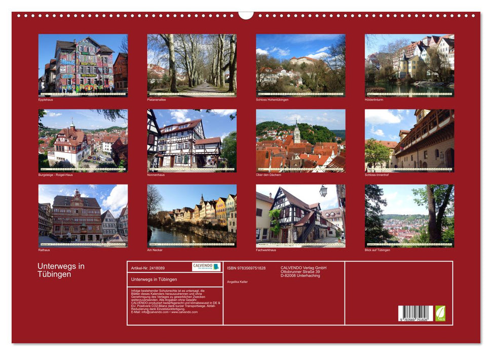 Unterwegs in Tübingen (CALVENDO Wandkalender 2027)