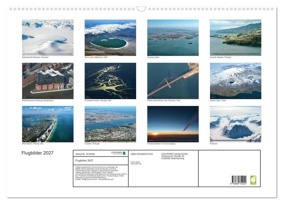 Flugbilder 2027 (CALVENDO Wandkalender 2027)