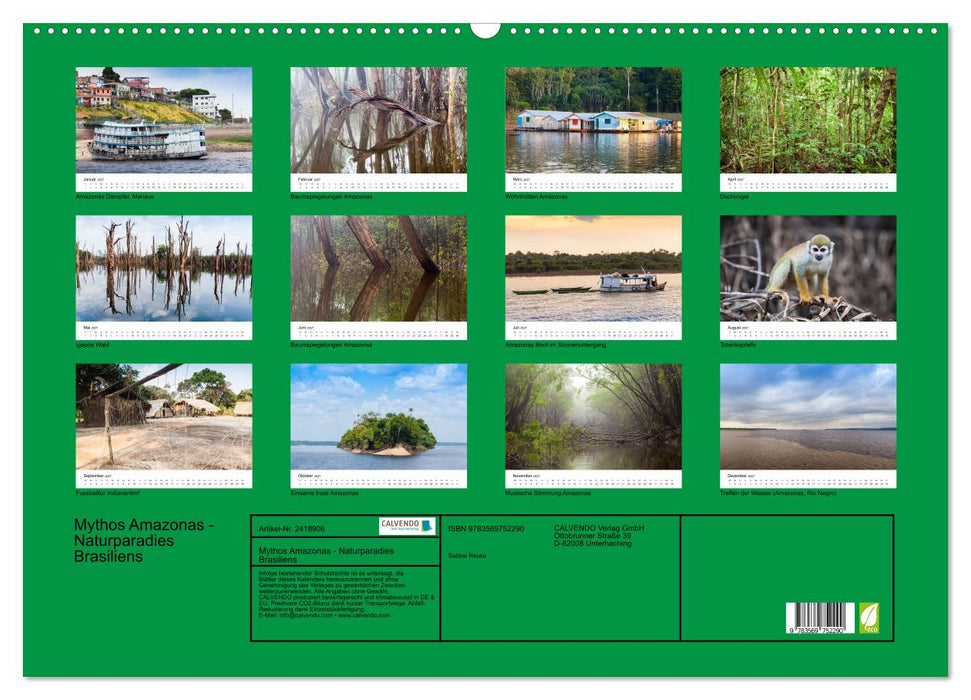 Mythos Amazonas - Naturparadies Brasiliens (CALVENDO Wandkalender 2027)