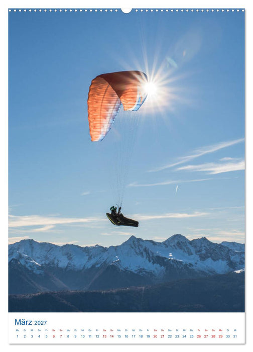 Paragliding - von grünen Wiesen zu schroffen Gletschen (CALVENDO Wandkalender 2027)