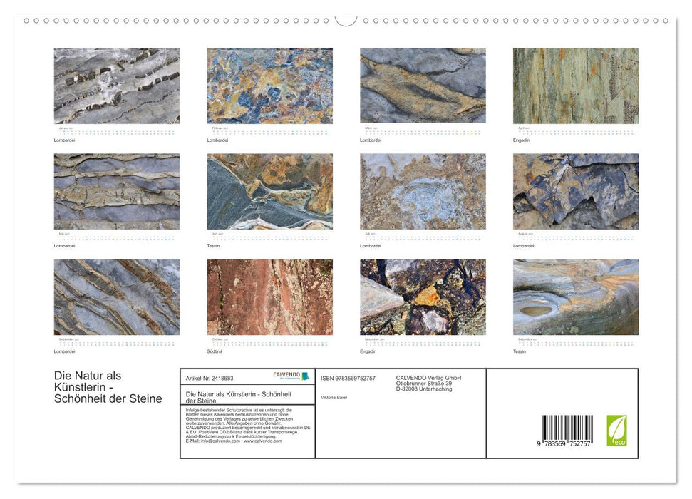 Die Natur als Künstlerin - Schönheit der Steine (CALVENDO Premium Wandkalender 2027)