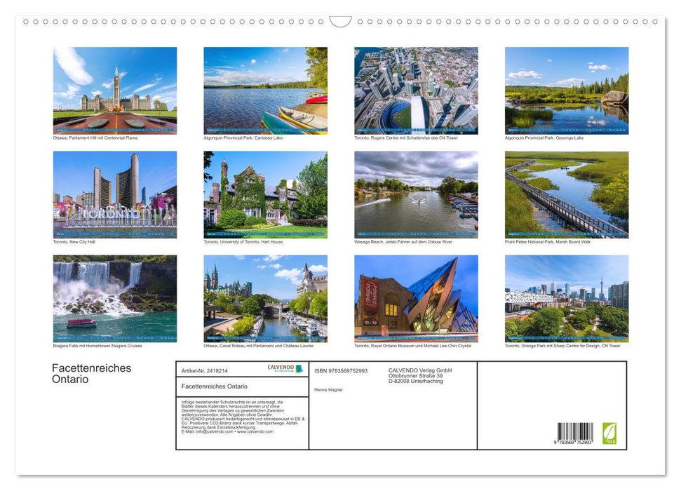 Facettenreiches Ontario (CALVENDO Wandkalender 2027)