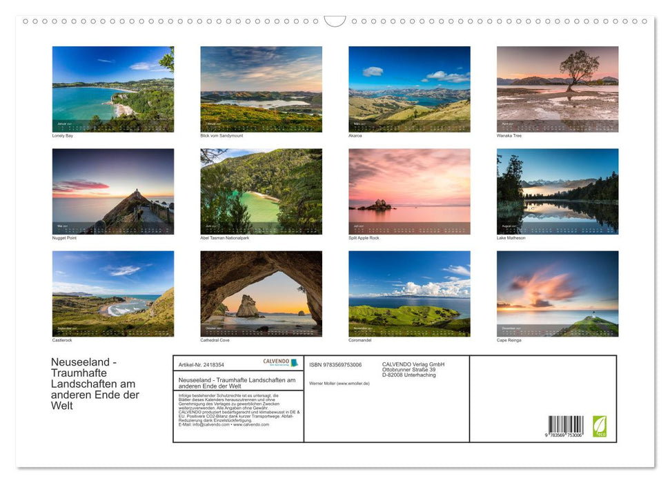 Neuseeland - Traumhafte Landschaften am anderen Ende der Welt (CALVENDO Wandkalender 2027)