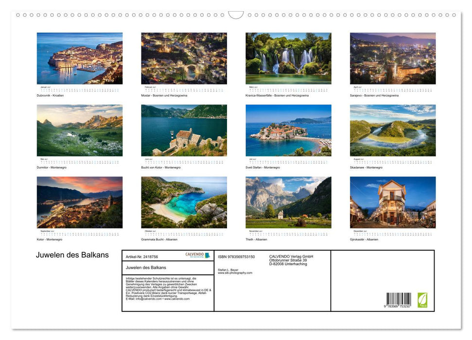 Juwelen des Balkans (CALVENDO Wandkalender 2027)