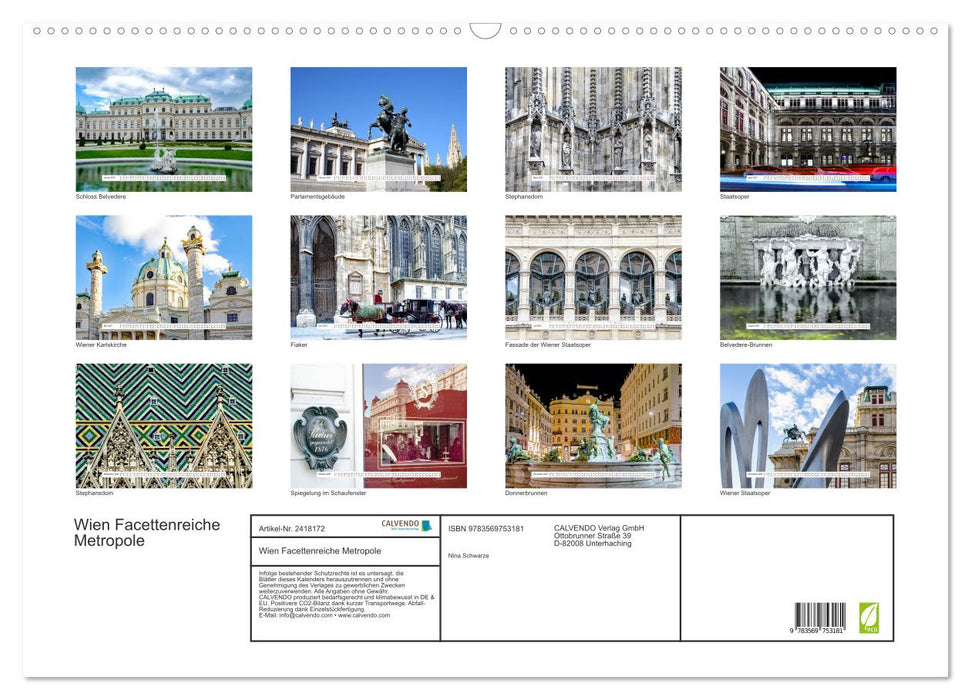 Wien Facettenreiche Metropole (CALVENDO Wandkalender 2027)