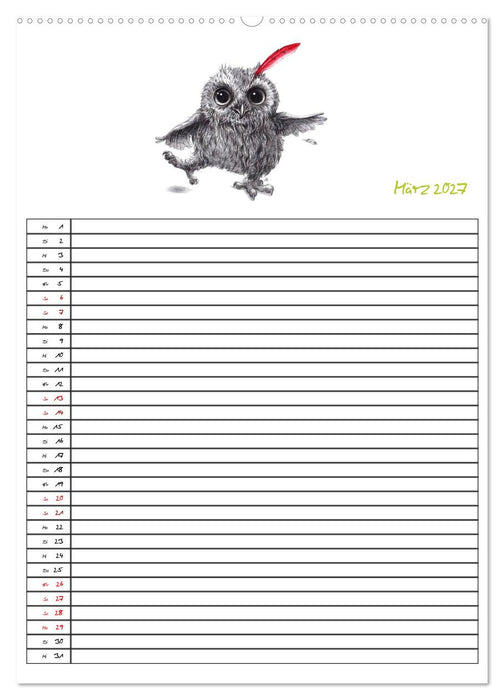Tieronisch Eulen (CALVENDO Wandkalender 2027)