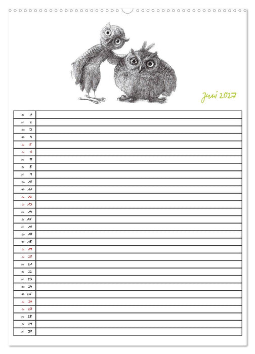 Tieronisch Eulen (CALVENDO Wandkalender 2027)