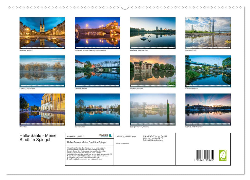 Halle-Saale - Meine Stadt im Spiegel (CALVENDO Premium Wandkalender 2027)
