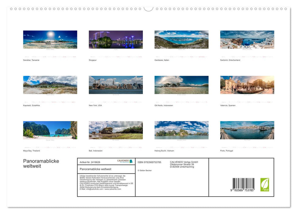 Panoramablicke weltweit (CALVENDO Premium Wandkalender 2027)