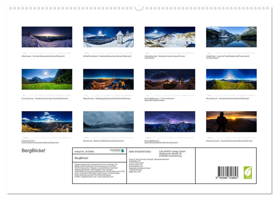 BergBlicke! (CALVENDO Premium Wandkalender 2027)