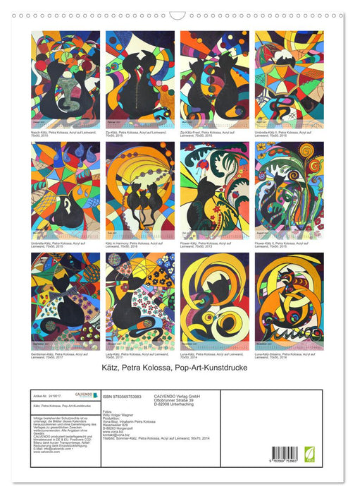 Kätz, Petra Kolossa, Pop-Art-Kunstdrucke (CALVENDO Wandkalender 2027)