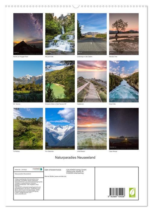 Naturparadies Neuseeland (CALVENDO Premium Wandkalender 2027)