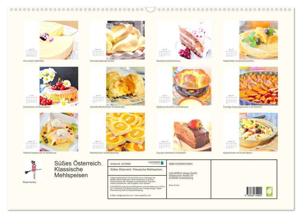 Süßes Österreich. Klassische Mehlspeisen (CALVENDO Wandkalender 2027)