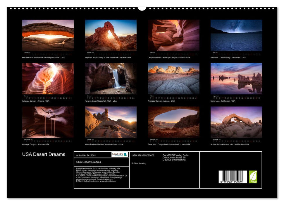 USA Desert Dreams (CALVENDO Wandkalender 2027)