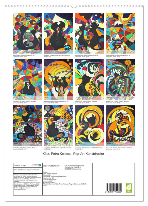 Kätz, Petra Kolossa, Pop-Art-Kunstdrucke (CALVENDO Premium Wandkalender 2027)