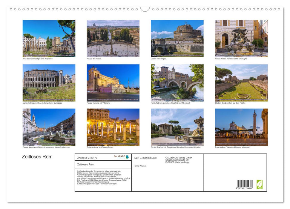 Zeitloses Rom (CALVENDO Wandkalender 2027)