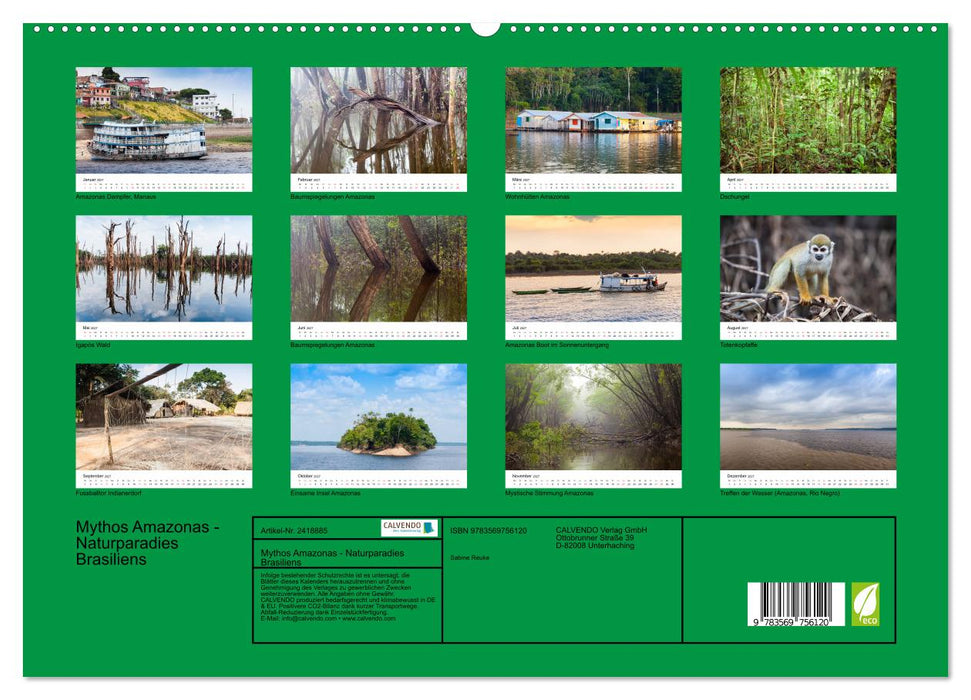 Mythos Amazonas - Naturparadies Brasiliens (CALVENDO Premium Wandkalender 2027)