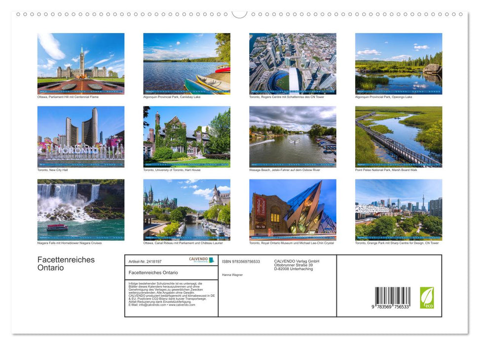 Facettenreiches Ontario (CALVENDO Premium Wandkalender 2027)