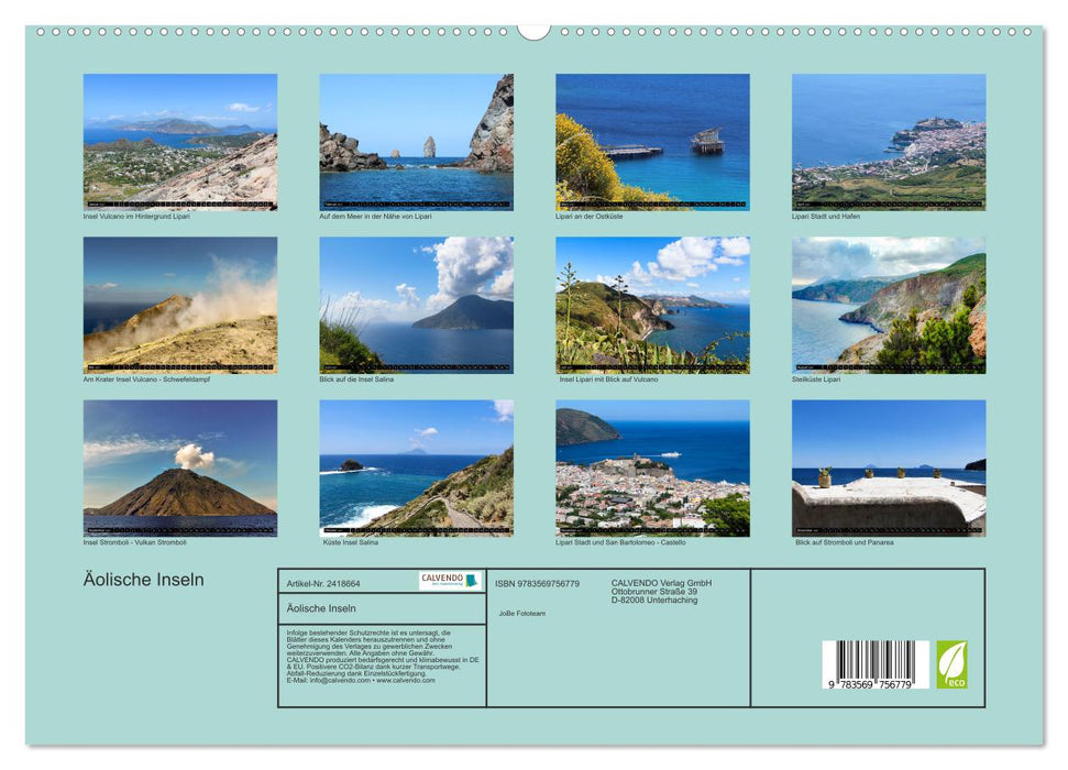 Äolische Inseln (CALVENDO Wandkalender 2027)