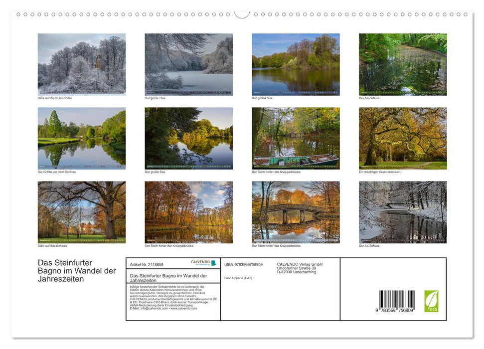 Das Steinfurter Bagno im Wandel der Jahreszeiten (CALVENDO Premium Wandkalender 2027)