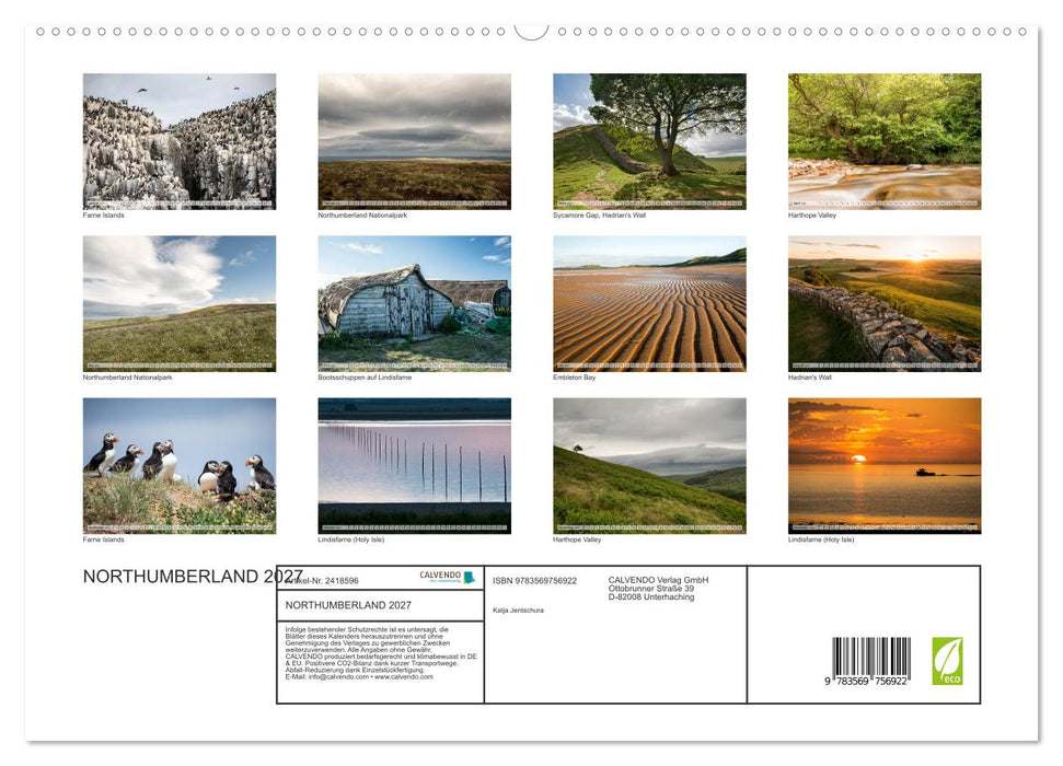 NORTHUMBERLAND 2027 (CALVENDO Premium Wandkalender 2027)