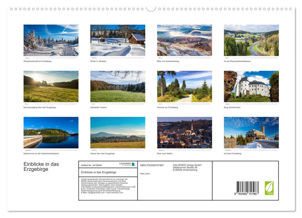 Einblicke in das Erzgebirge (CALVENDO Premium Wandkalender 2027)