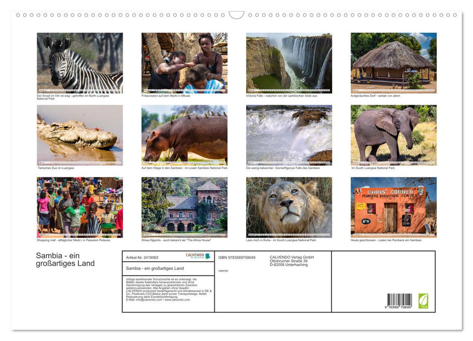 Sambia - ein großartiges Land (CALVENDO Wandkalender 2027)