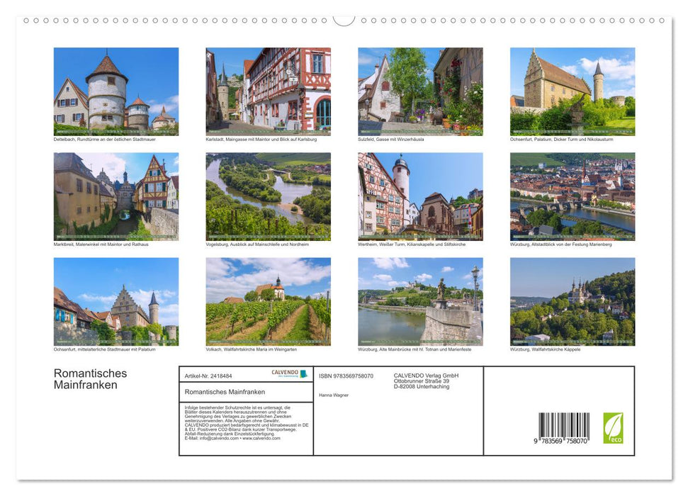 Romantisches Mainfranken (CALVENDO Premium Wandkalender 2027)