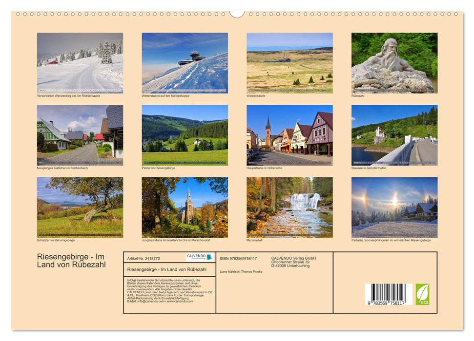 Riesengebirge - Im Land von Rübezahl (CALVENDO Premium Wandkalender 2027)