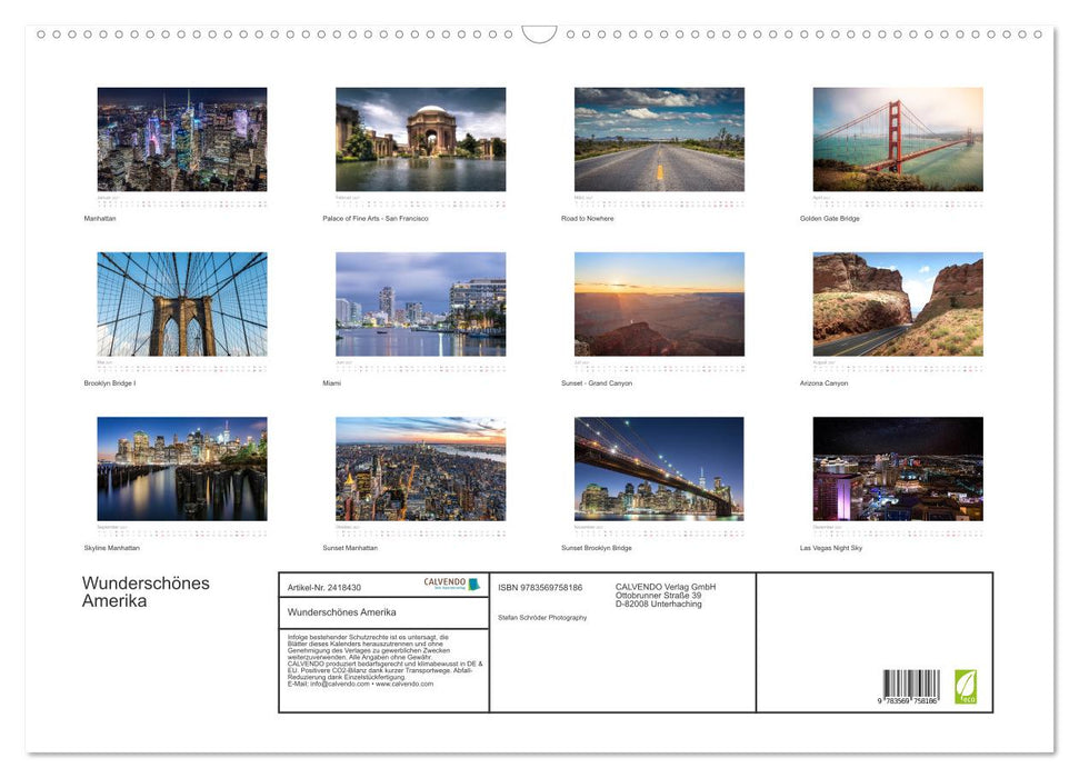 Wunderschönes Amerika (CALVENDO Wandkalender 2027)