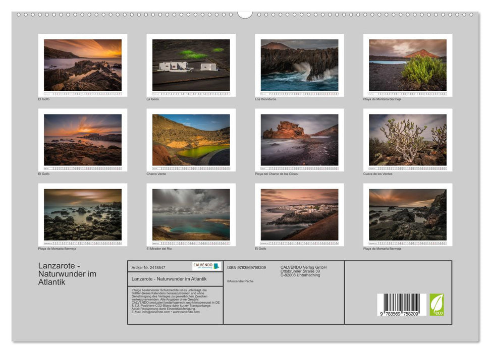 Lanzarote - Naturwunder im Atlantik (CALVENDO Premium Wandkalender 2027)