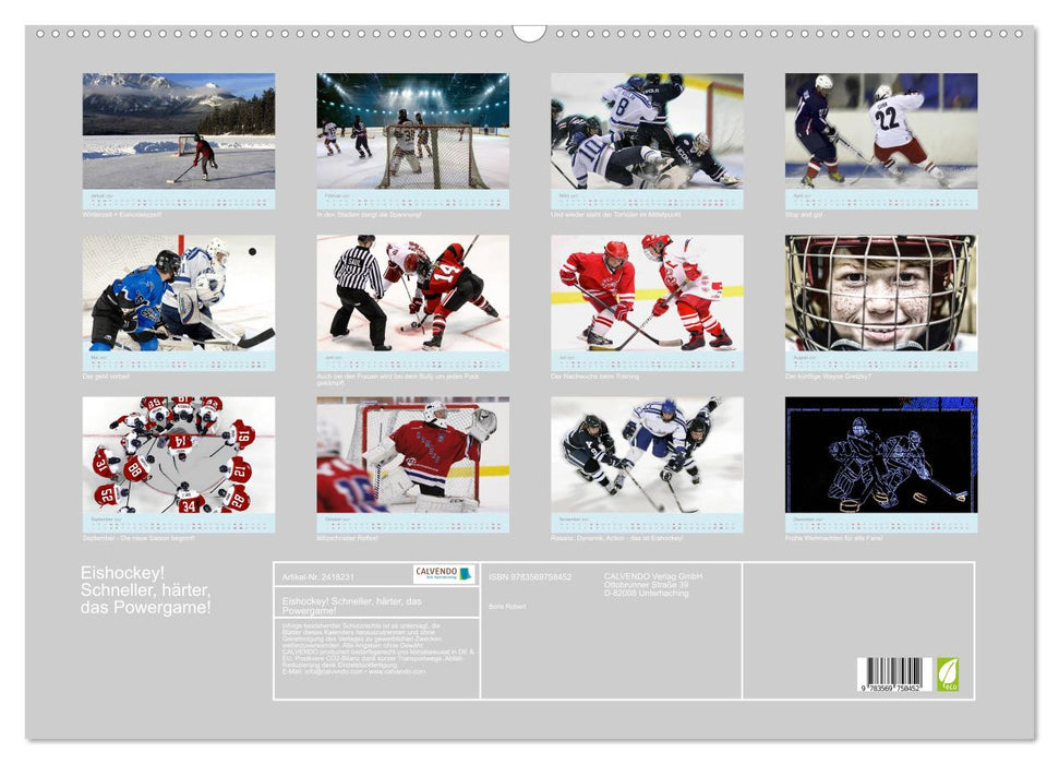 Eishockey! Schneller, härter, das Powergame! (CALVENDO Wandkalender 2027)