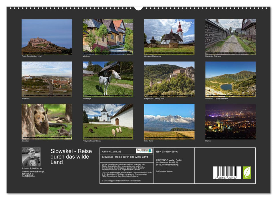 Slowakei - Reise durch das wilde Land (CALVENDO Premium Wandkalender 2027)